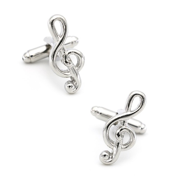 Silver Musical Note Cufflinks - Picture 4 of 16